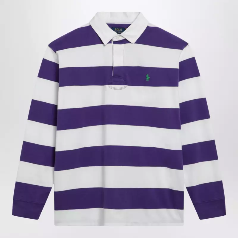 Polo Ralph Lauren White/purple striped Classic Fit polo shirt