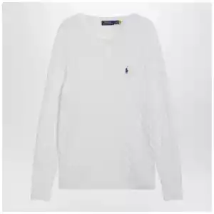 Polo Ralph Lauren White cable-knit cotton sweater