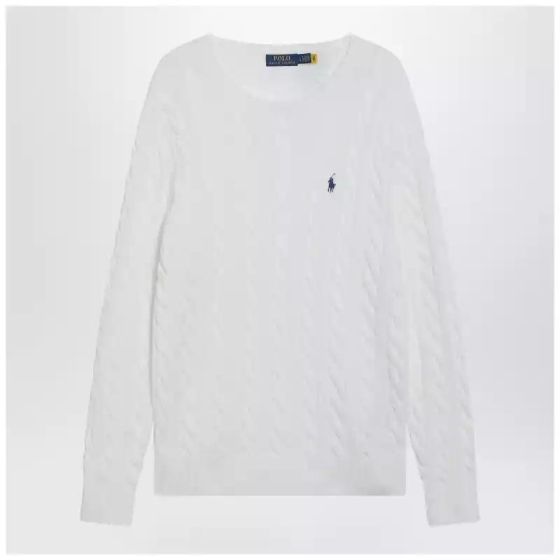 Polo Ralph Lauren White cable-knit cotton sweater