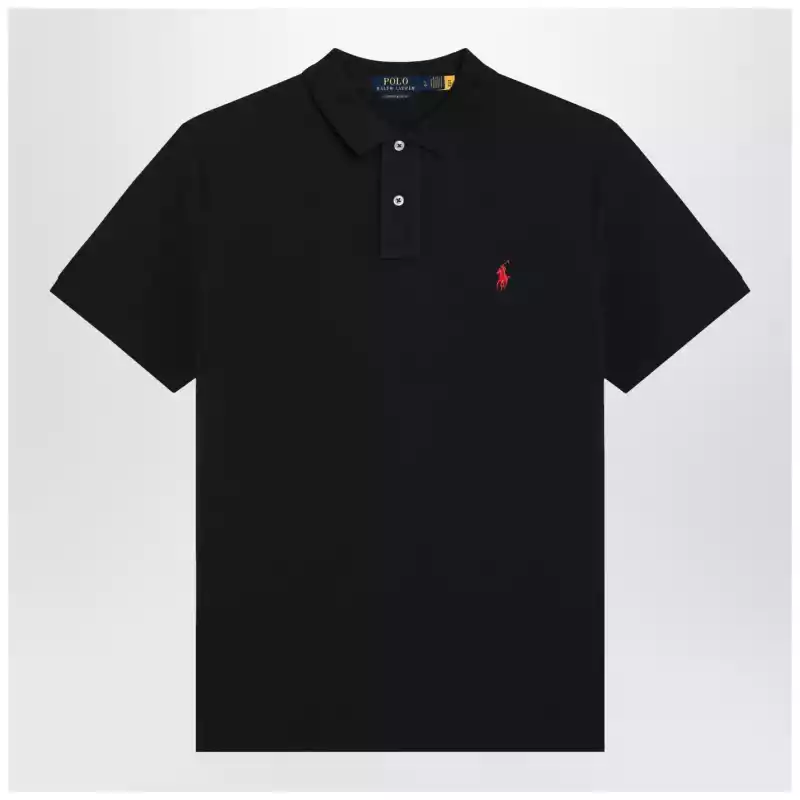 Polo Ralph Lauren Black cotton Custom Slim-Fit polo