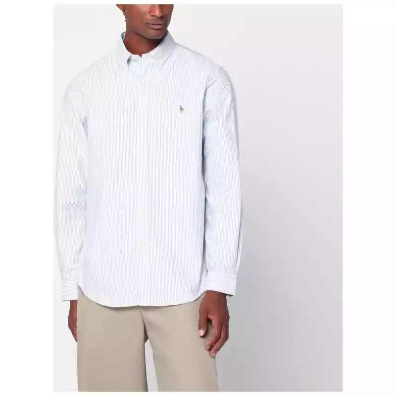 Polo Ralph Lauren Light blue/white striped Oxford shirt Custom-fit