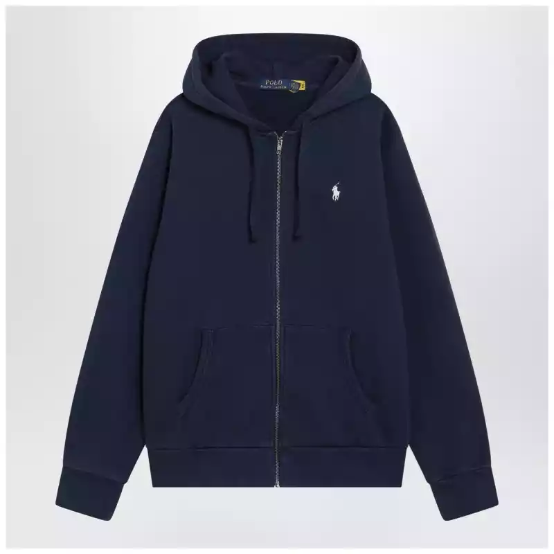 Polo Ralph Lauren Navy blue cotton zip-up sweatshirt