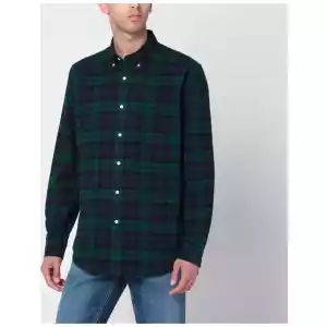 Polo Ralph Lauren Blue navy/green check pattern shirt Custom-Fit