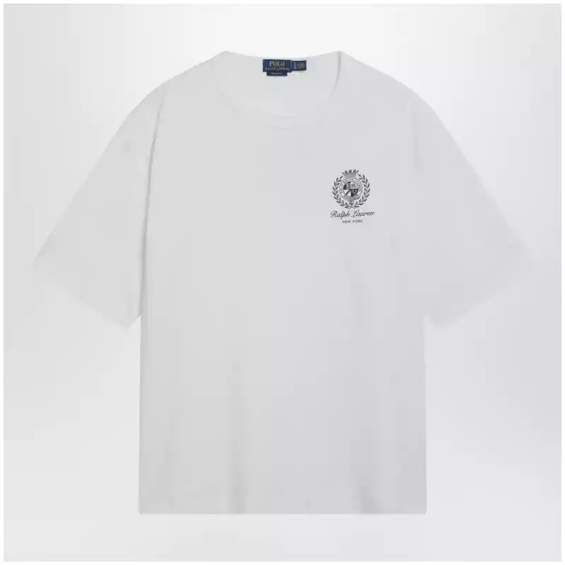 Polo Ralph Lauren White Relaxed-Fit T-Shirt With Logo Prints