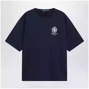 Polo Ralph Lauren Navy Blue Relaxed-Fit T-Shirt With Logo Prints