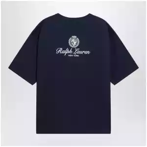 Polo Ralph Lauren Navy Blue Relaxed-Fit T-Shirt With Logo Prints