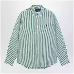 Polo Ralph Lauren White/green striped Custom-Fit shirt