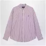 Polo Ralph Lauren White/purple striped Custom-Fit poplin shirt