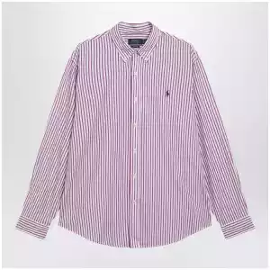 Polo Ralph Lauren White/purple striped Custom-Fit poplin shirt