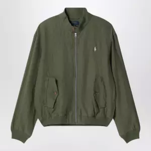Polo Ralph Lauren Dark green linen zip-up jacket