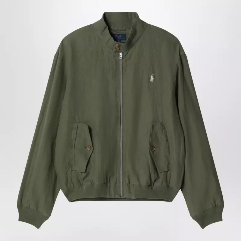 Polo Ralph Lauren Dark green linen zip-up jacket