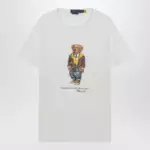 Polo Ralph Lauren White Polo Bear T-shirt Custom Slim-Fit