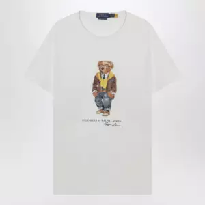 Polo Ralph Lauren White Polo Bear T-shirt Custom Slim-Fit