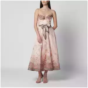 ZIMMERMANN Pink Alchemy midi dress with paisley pattern