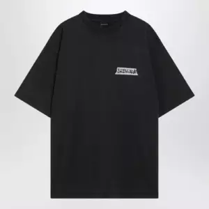 Balenciaga Black washed Masking Tape T-shirt with medium fit