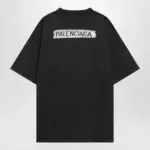 Balenciaga Black washed Masking Tape T-shirt with medium fit