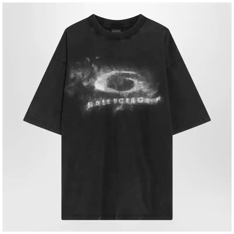 Balenciaga Black faded Crayon Loop oversize T-shirt
