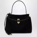 Balenciaga Medium Rodeo bag in suede calfskin, black