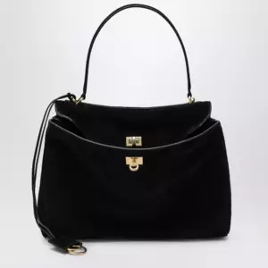 Balenciaga Medium Rodeo bag in suede calfskin, black