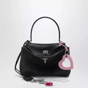 Balenciaga Small black Rodeo bag in smooth calf leather with charm