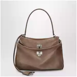 Balenciaga Small Rodeo bag in waxed suede calfskin, sesame