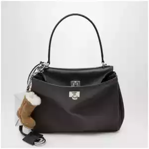 Balenciaga Small Rodeo bag in calfskin leather, espresso