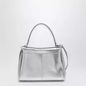 Balenciaga Mini Rodeo bag in shiny silver leather with python print