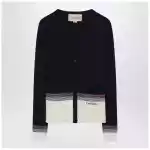 Cardigan with Chez Valentino embroidery in wool