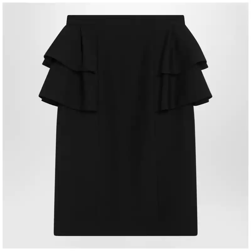 Valentino Black skirt with ruffles on the sides