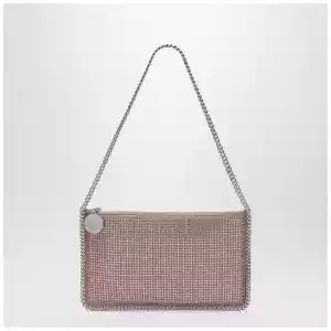 Stella McCartney Falabella Pink Clutch Shoulder Bag with Rhinestones