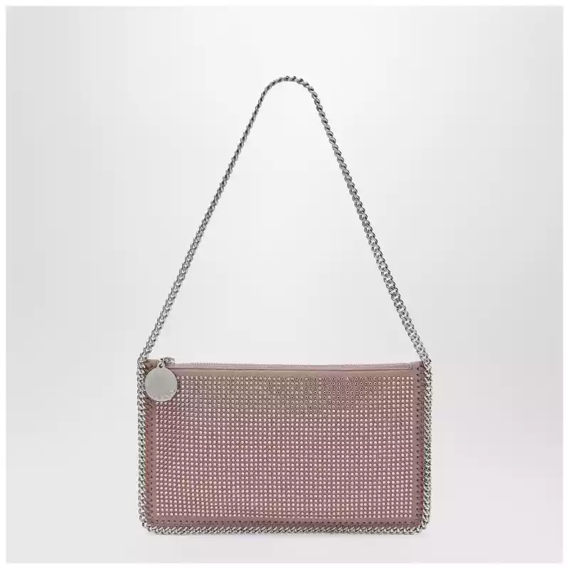 Stella McCartney Falabella Pink Clutch Shoulder Bag with Rhinestones