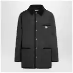 Valentino Olive green quilted jacket with VLogo patch