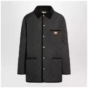 Valentino Olive green quilted jacket with VLogo patch