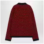 Valentino Jacquard patterned cardigan Toute la V red/navy blue