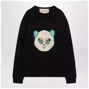 Valentino Black sweater with Le Chat de la Maison patch