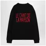 Valentino Black sweater with Le Chat de la Maison patch