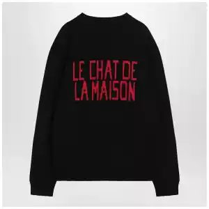 Valentino Black sweater with Le Chat de la Maison patch