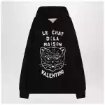 Valentino Black sweatshirt with Le Chat de la Maison patch