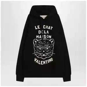 Valentino Black sweatshirt with Le Chat de la Maison patch
