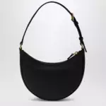 Valentino Garavani VLogo mini shoulder bag in hammered calfskin, black