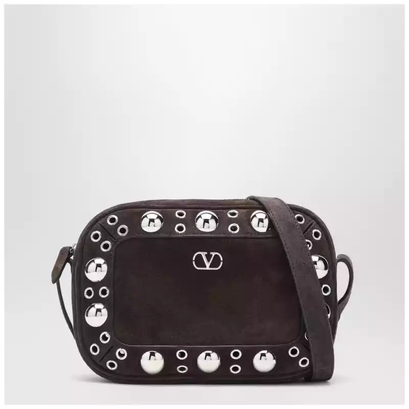 Valentino Garavani Nellcôte bag brown in suede with studs and rivets