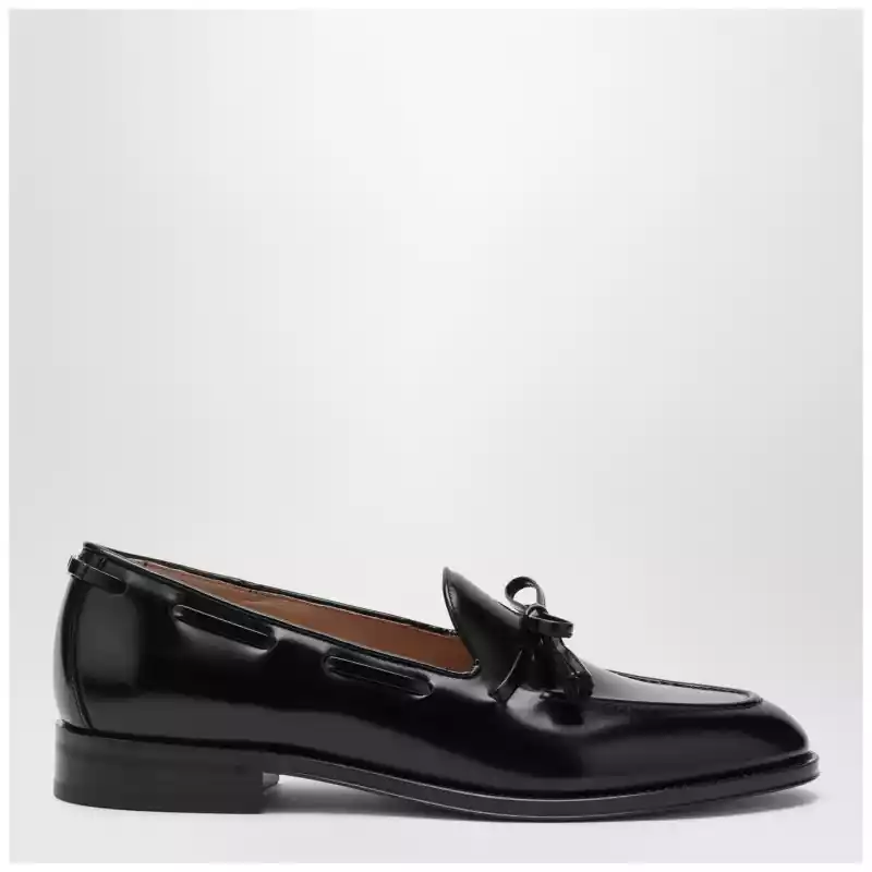 Valentino Garavani Bowshire loafers in black glossy calfskin