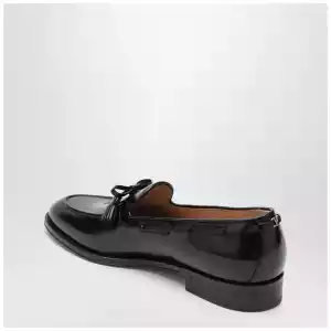Valentino Garavani Bowshire loafers in black glossy calfskin