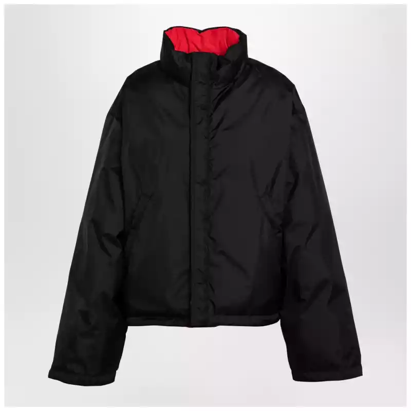 Balenciaga Reversible red and black down jacket in technical twill