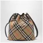 Burberry Medium beige bucket bag with Check pattern
