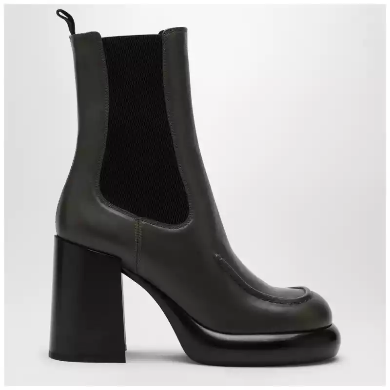 Burberry Chelsea Wedge boot in dark green leather