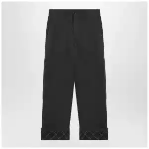 Burberry Black trousers with Check pattern lapels
