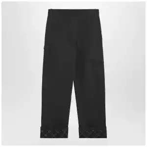 Burberry Black trousers with Check pattern lapels