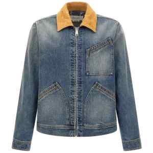 Alexander McQueen Mcqueen Suede Denim Jacket