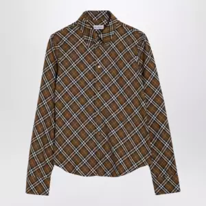 Burberry Oxid-coloured Check cotton shirt